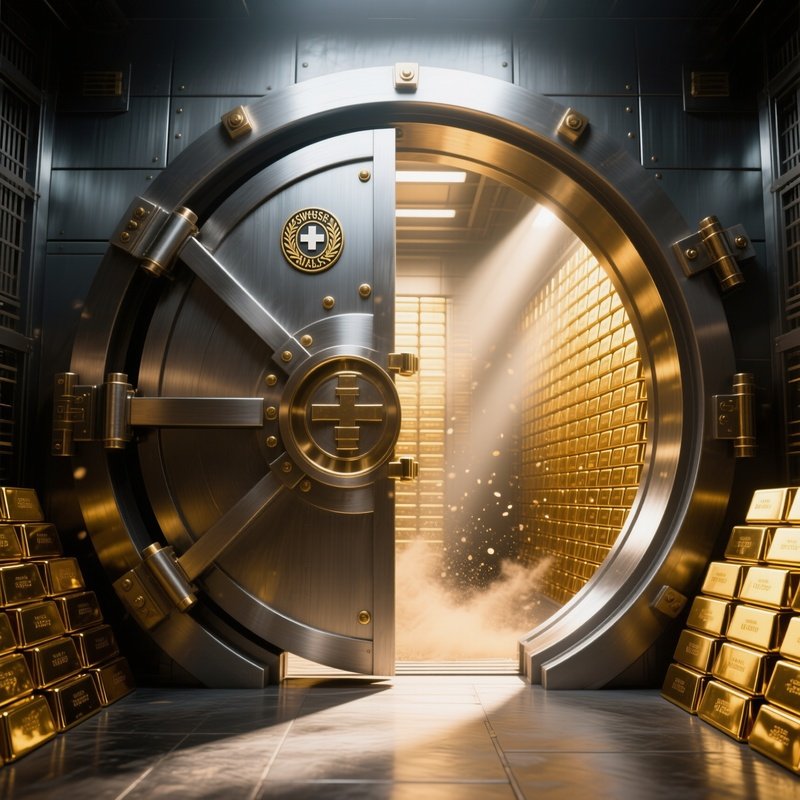 Swiss Bank Vault Gold Bars