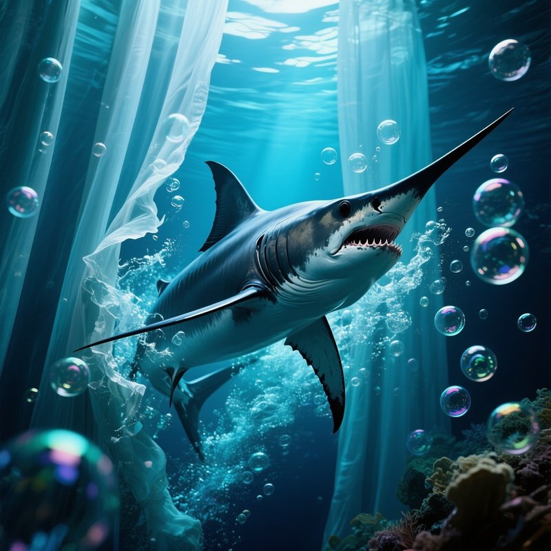Swordfish Bubble Curtain Underwater Science Fiction