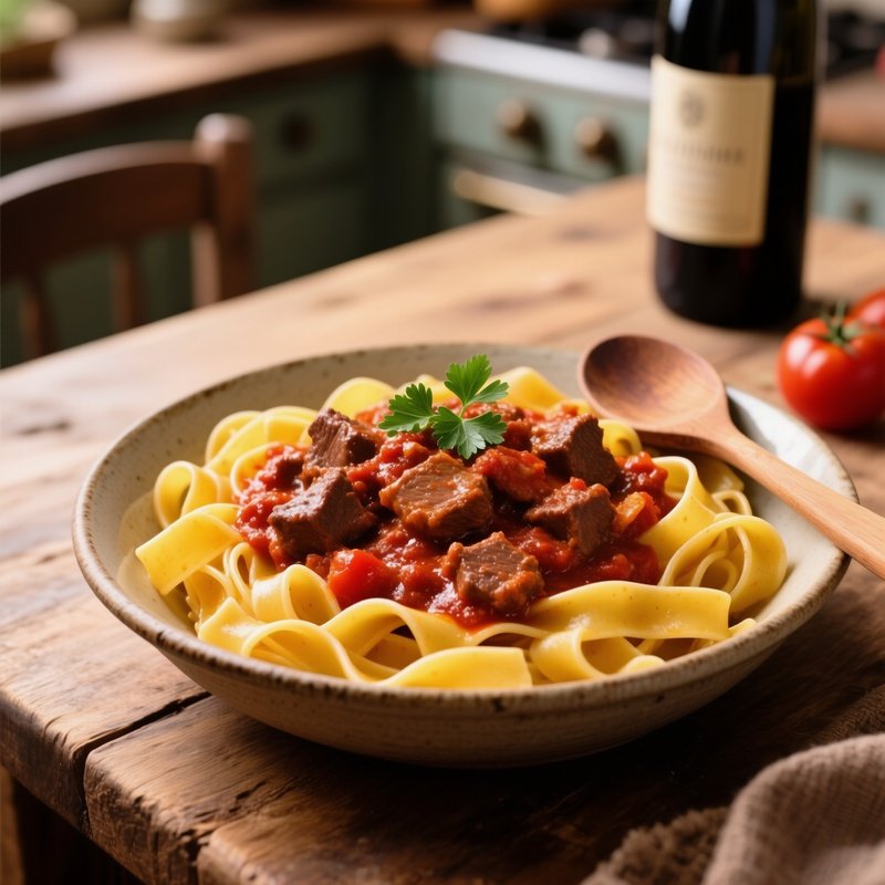 Tagliatelle Al Ragù Fresh Egg Pasta Ribbons Coated In Slow Cooked Meat Sauce