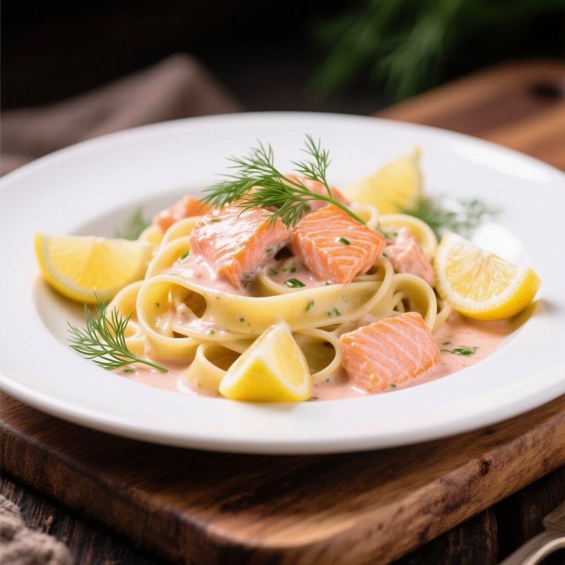 Tagliatelle Al Salmone Featuring Pasta With Salmon Cream Dill And Lemon