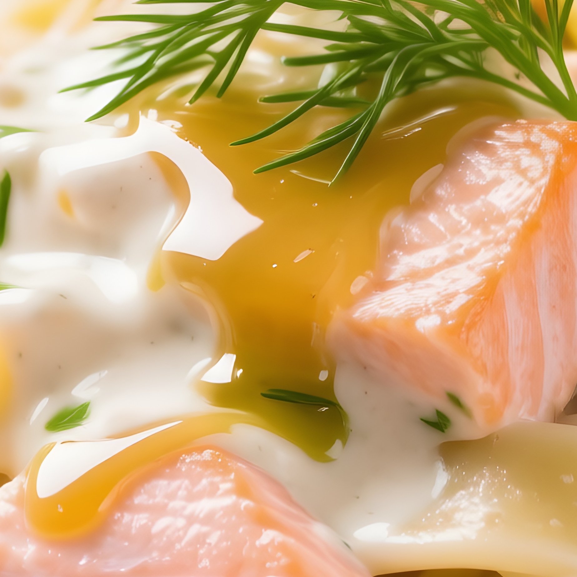 Tagliatelle Al Salmone Featuring Pasta With Salmon Cream Dill And Lemon - Full Resolution Quality Preview
