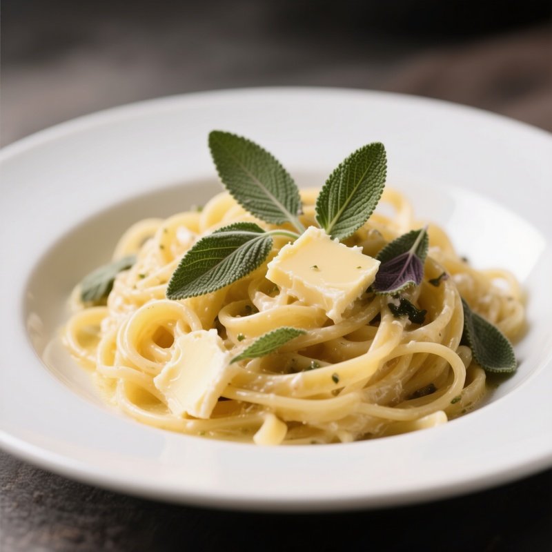Tagliolini Al Burro E Salvia Featuring Fresh Pasta With Butter, Sage, And Cheese