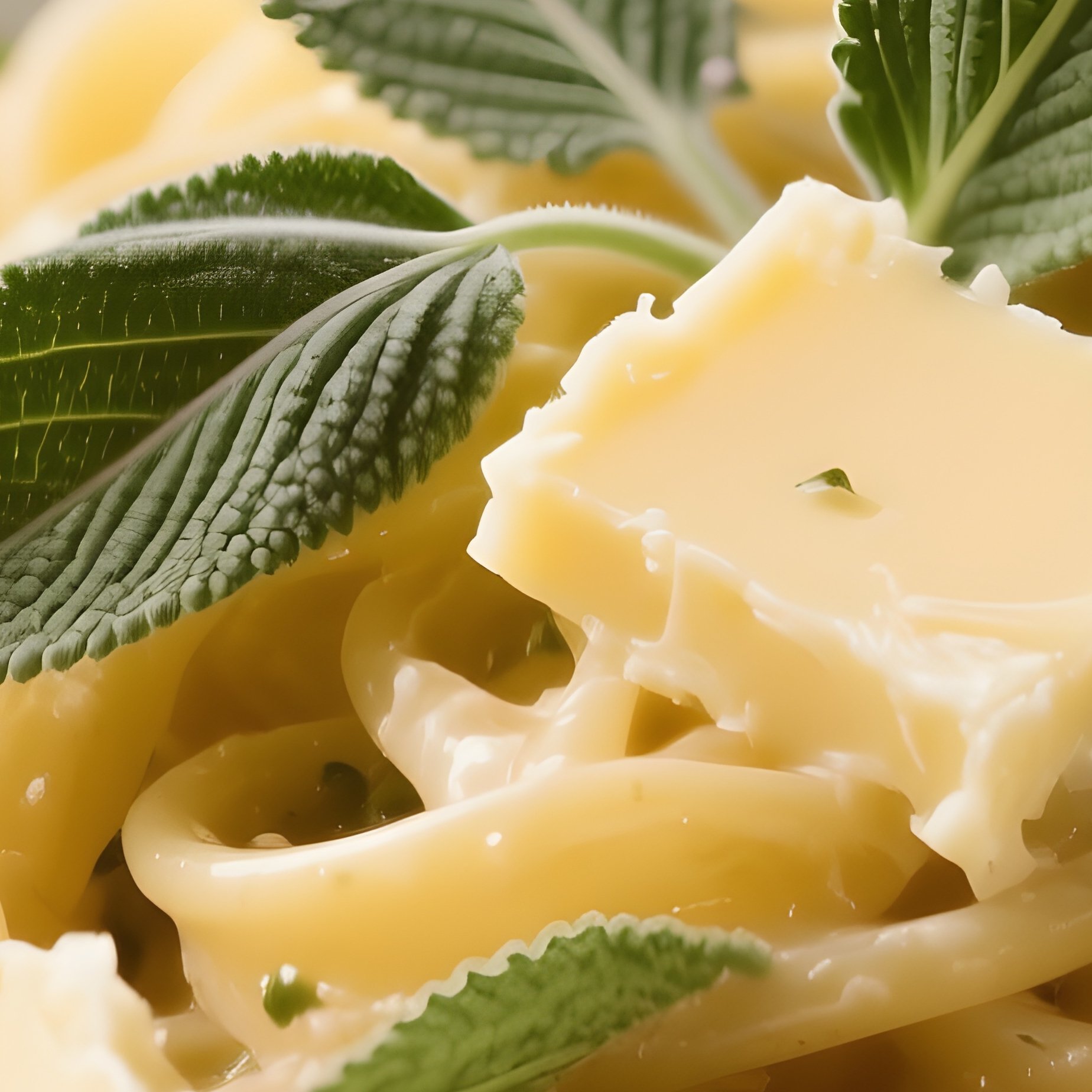 Tagliolini Al Burro E Salvia Featuring Fresh Pasta With Butter, Sage, And Cheese - Full Resolution Quality Preview