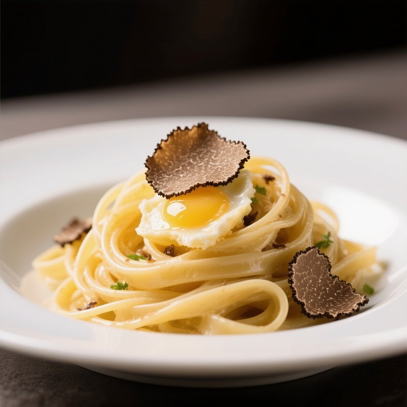 Tagliolini Al Tartufo Featuring Fine Egg Pasta With Butter And Fresh Shaved Truffle