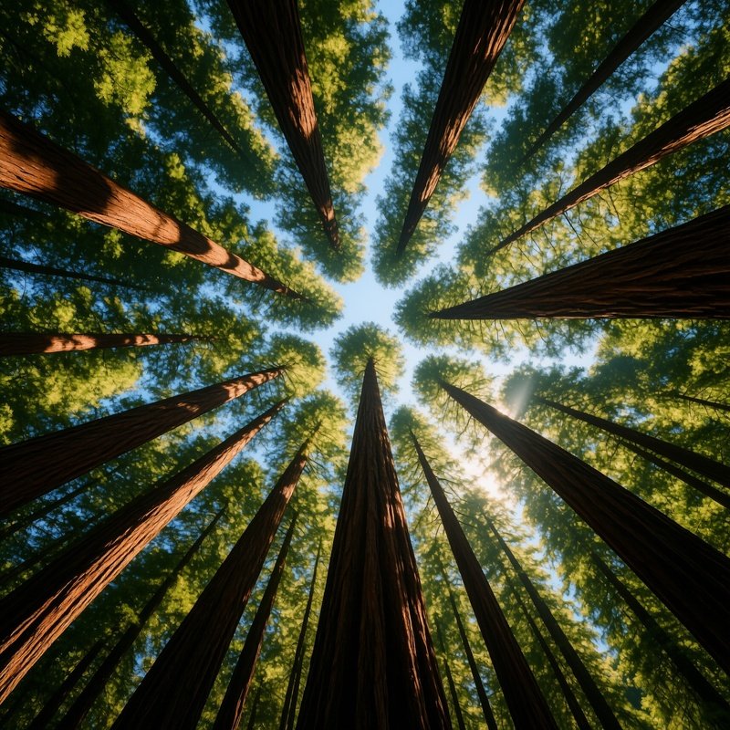 Tall Trees In A Forest Forest Trees