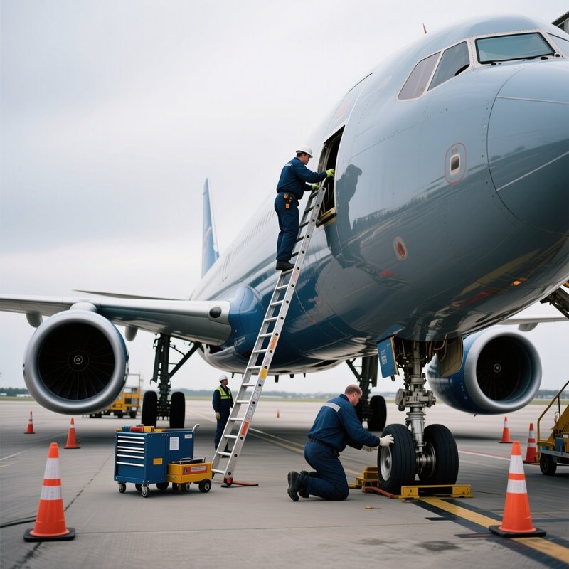 Tarmac Ramp Action Das Vorfeld Aircraft Maintenance