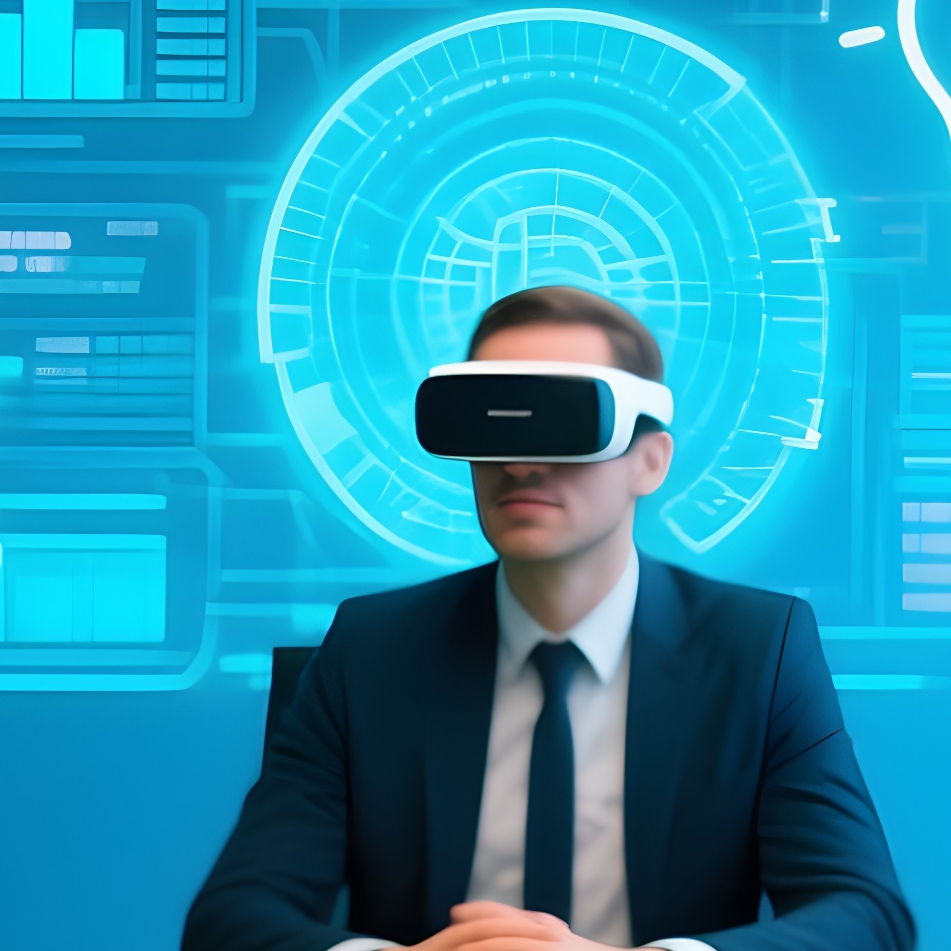 Team Brainstorming With Ar Glasses Meeting Room - Full Resolution Quality Preview