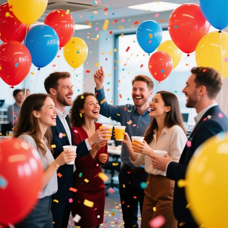 Team Celebrating Milestone Success