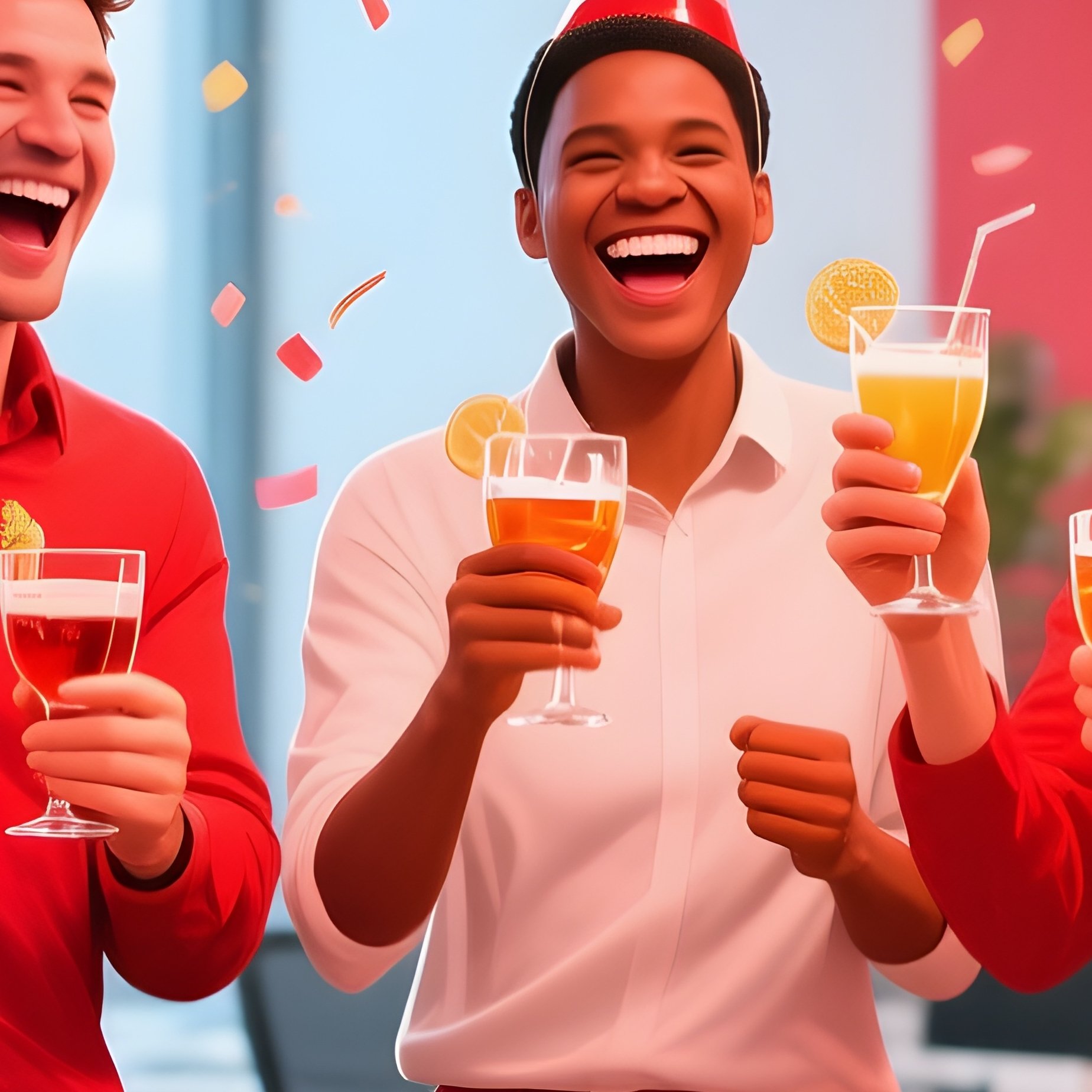 Team Celebrating Product Launch Party - Full Resolution Quality Preview