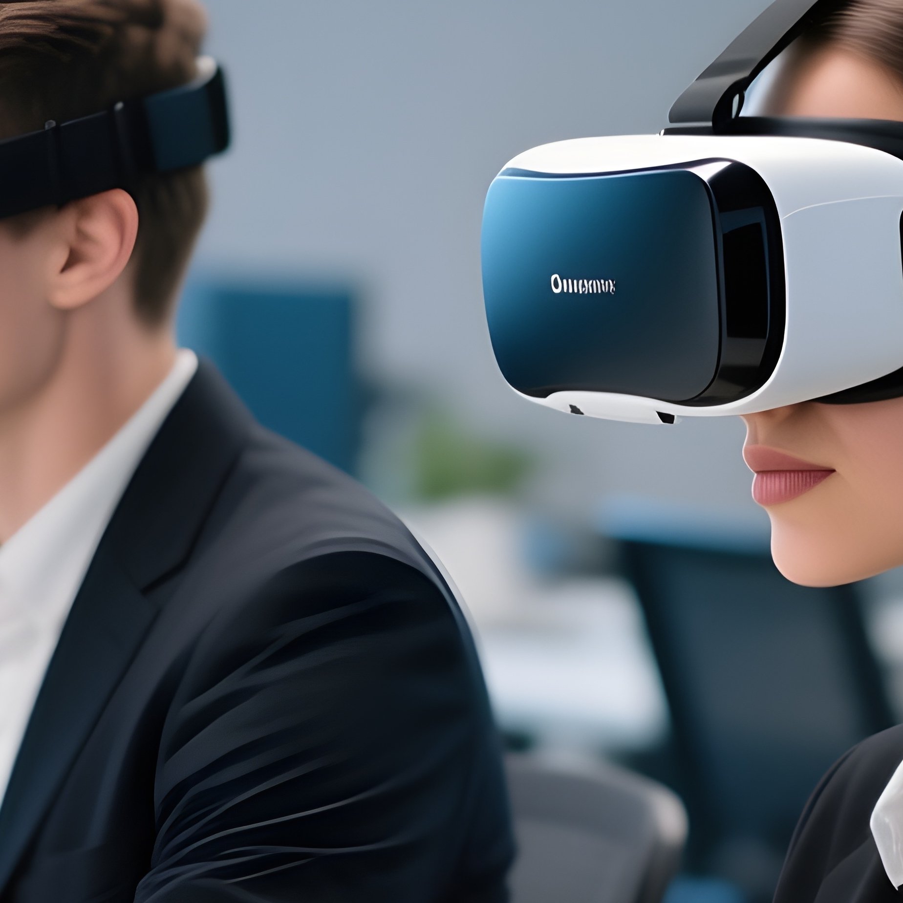 Team Wearing Vr Headsets Working In Office - Full Resolution Quality Preview