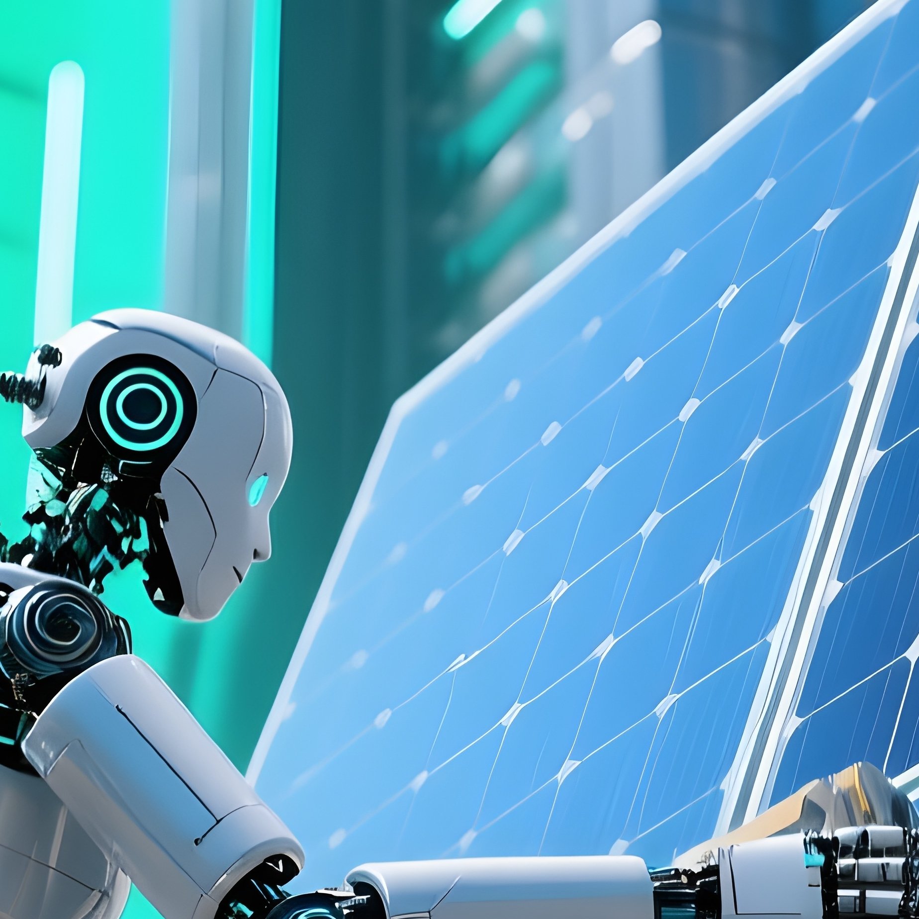 Team Working On Solar Panel Installation Rooftop Science Fiction - Full Resolution Quality Preview