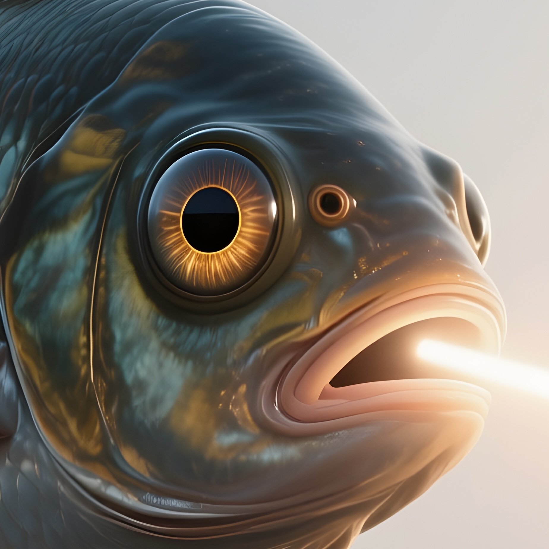 Telescope Fish – Tubular Projecting Eyes Capturing Distant Light. - Full Resolution Quality Preview