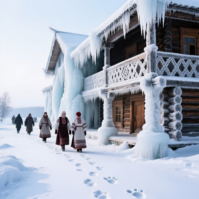 Textured Ice Traditional Architecture