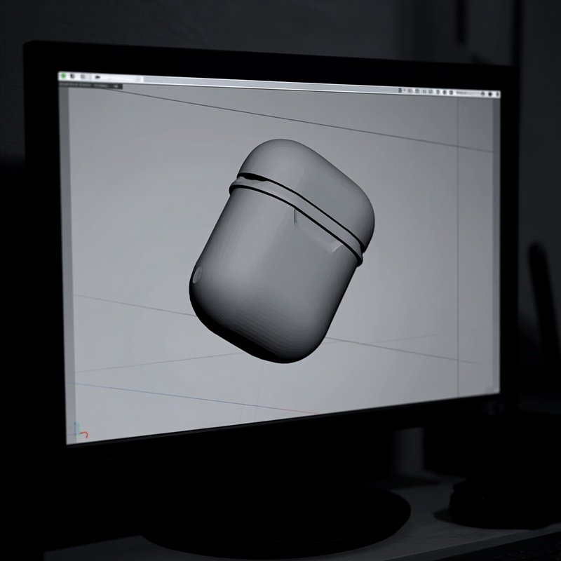 The 3D Modeler A Screen Showing A Grey Untextured 3D Model Of A Product Being Rotated
