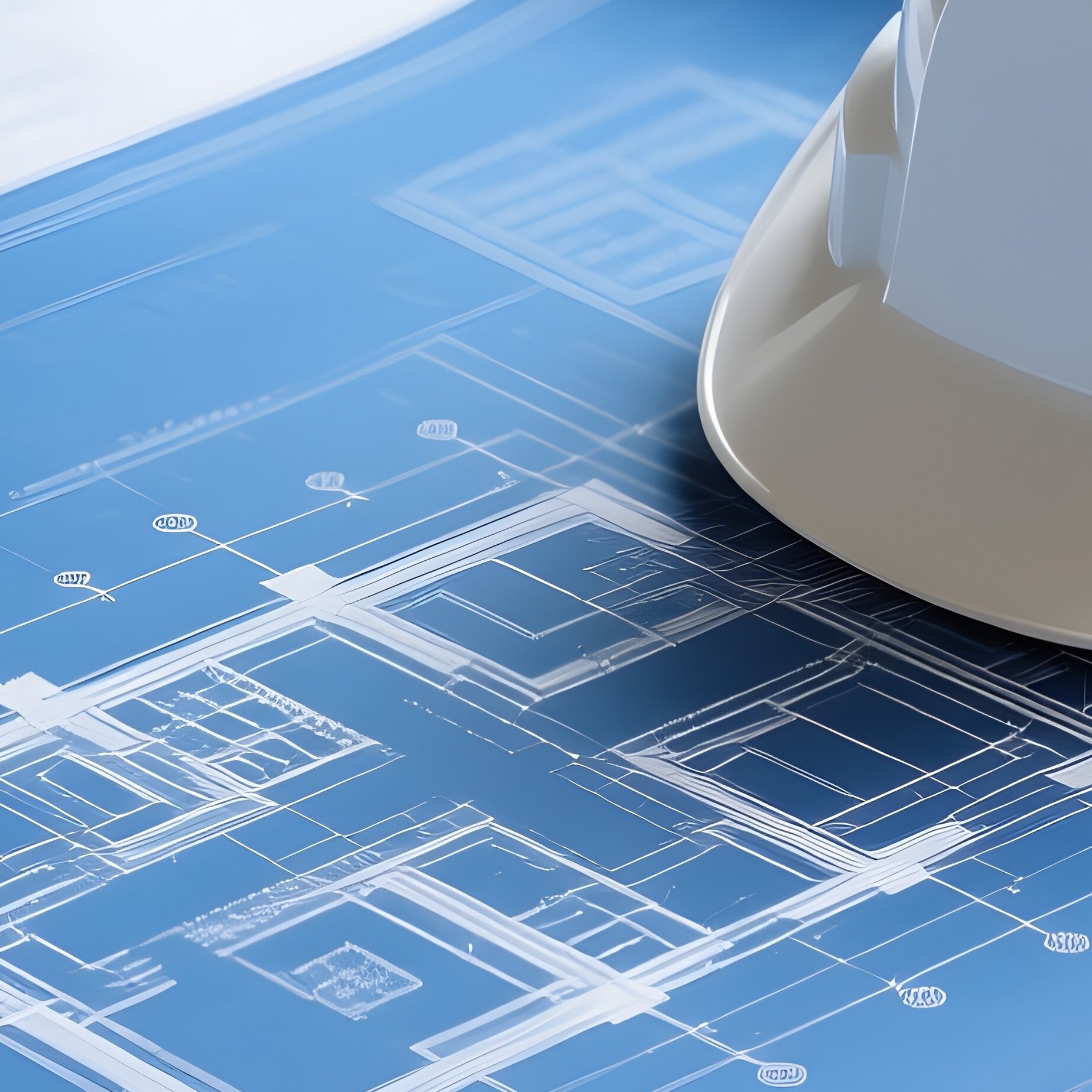 The Blueprint: A Rolled Out Blue Architectural Blueprint On A Construction Table, Held Down By A Hard Hat And A Coffee Cup, Symbolizing Planning And Foundation. - Full Resolution Quality Preview