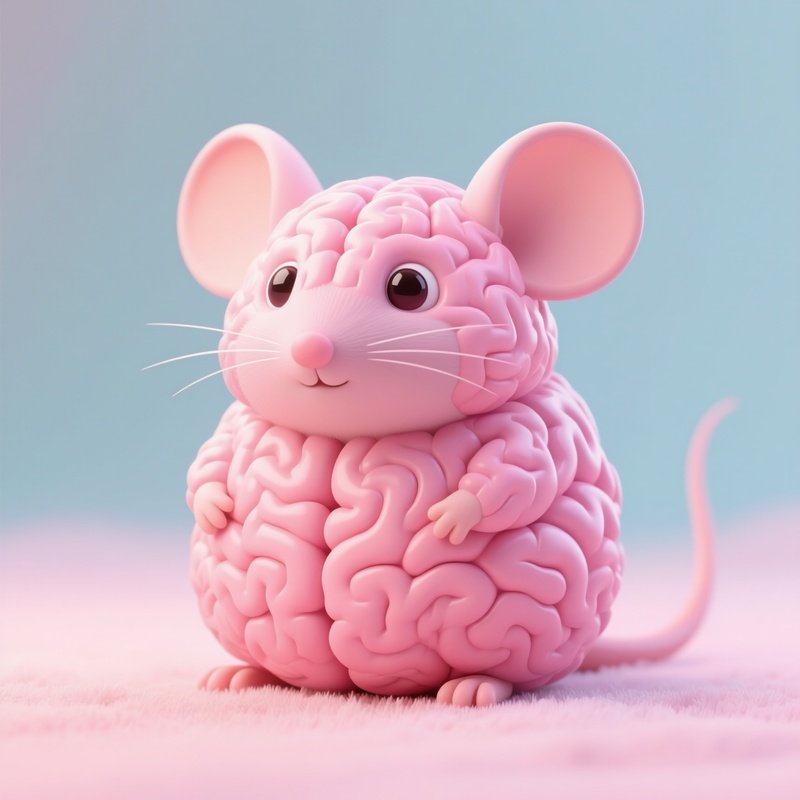 The Brain A Pink Squishy Mouse With Brain Texture