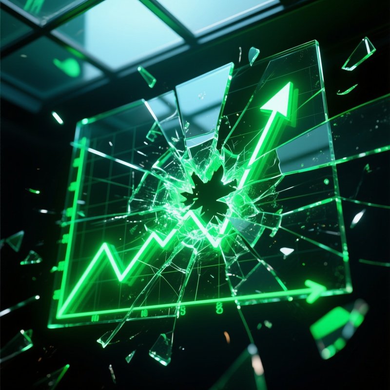 The Breakout Glowing Green Line Chart Smashing Glass Ceiling