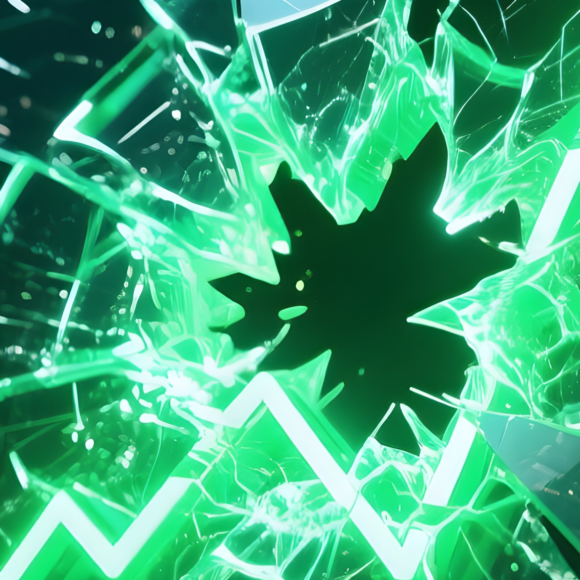 The Breakout Glowing Green Line Chart Smashing Glass Ceiling - Full Resolution Quality Preview