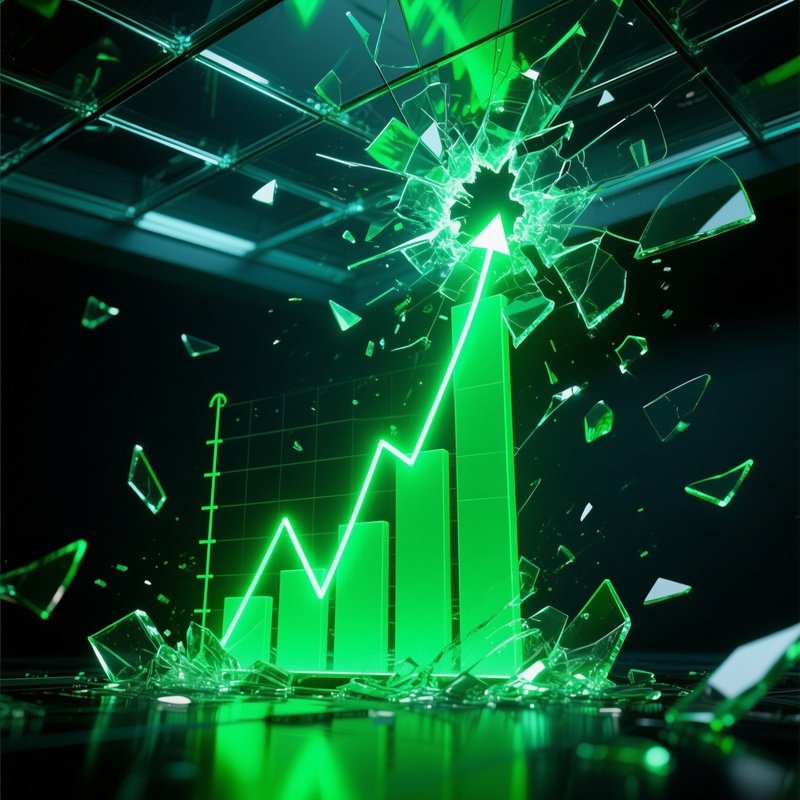 The Breakout Glowing Green Line Chart Smashing Glass Ceiling