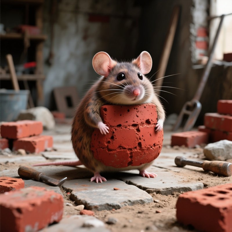 The Brick A Mouse That Looks Like A Heavy Rough Red Clay Brick