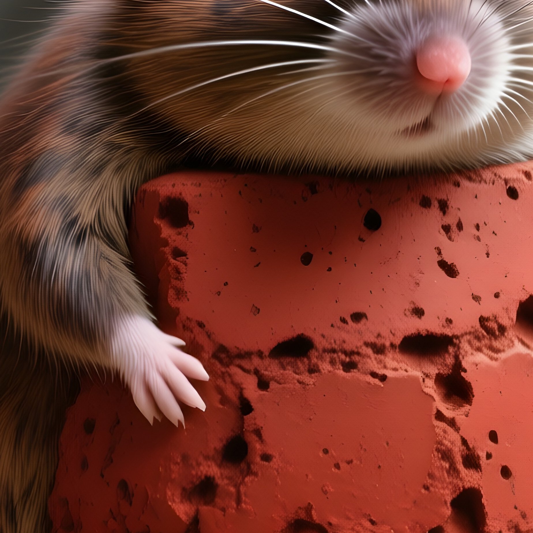 The Brick A Mouse That Looks Like A Heavy Rough Red Clay Brick - Full Resolution Quality Preview
