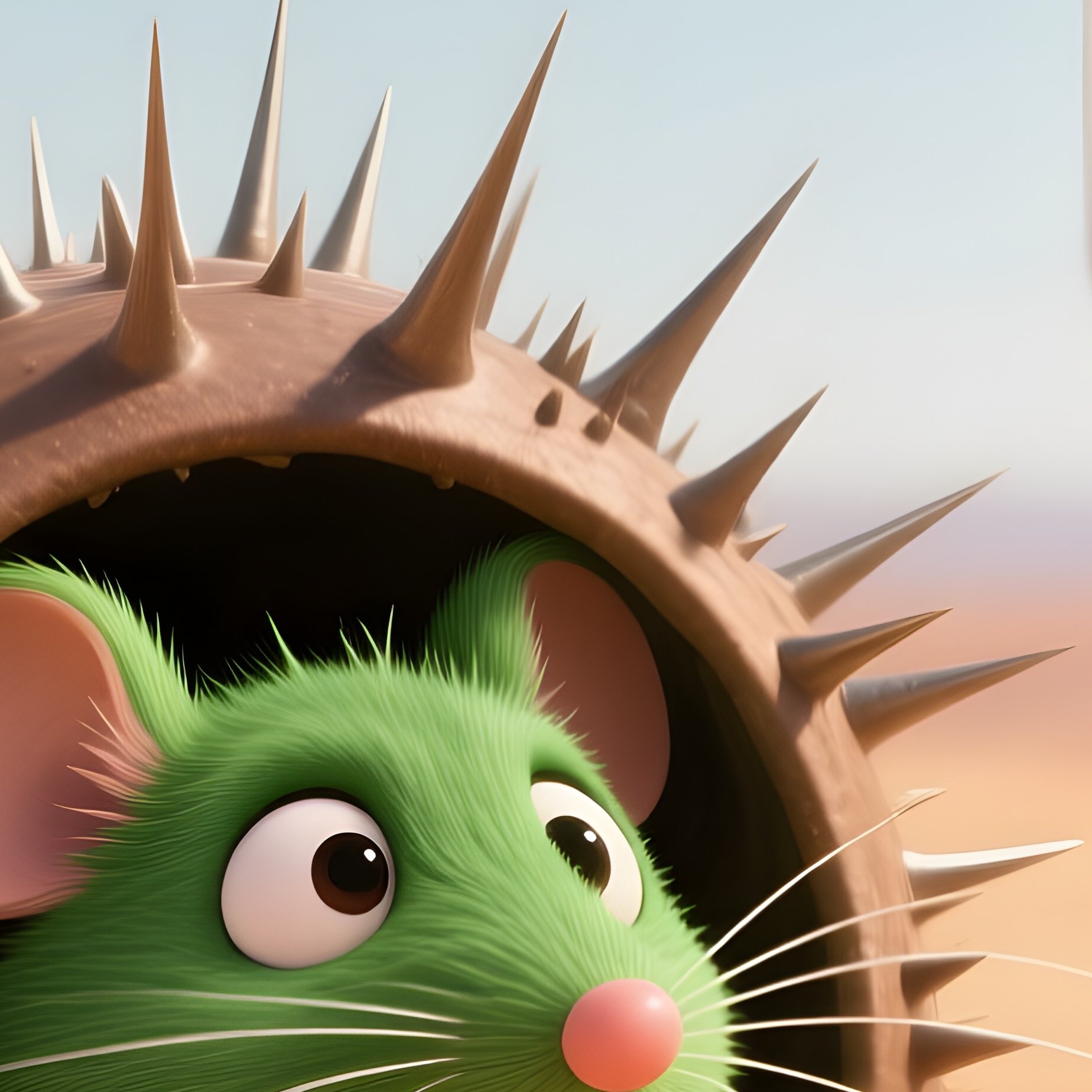 The Cactus A Green Mouse Covered In Sharp Needles Dont Touch - Full Resolution Quality Preview