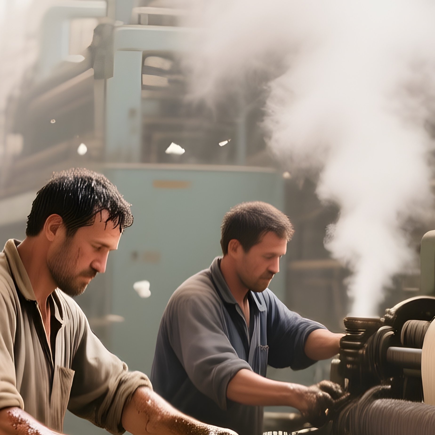 The Carding Room Huge Carding Machines Combing Raw Cotton - Full Resolution Quality Preview