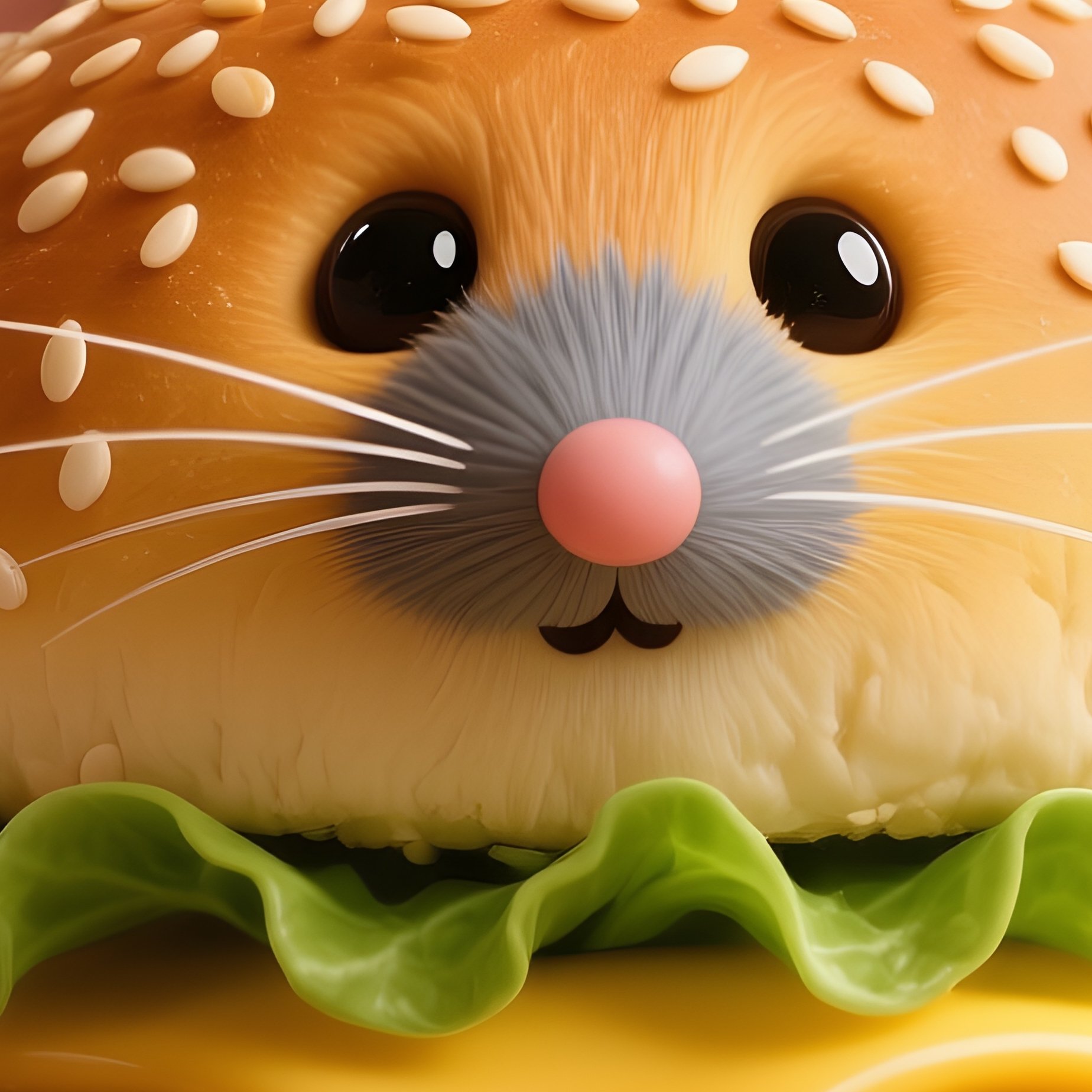 The Cheeseburger Mouse A Chunky Mouse Shaped Exactly Like A Sesame Seed Bun Burger With Lettuce And Cheese Sticking Out The Sides - Full Resolution Quality Preview