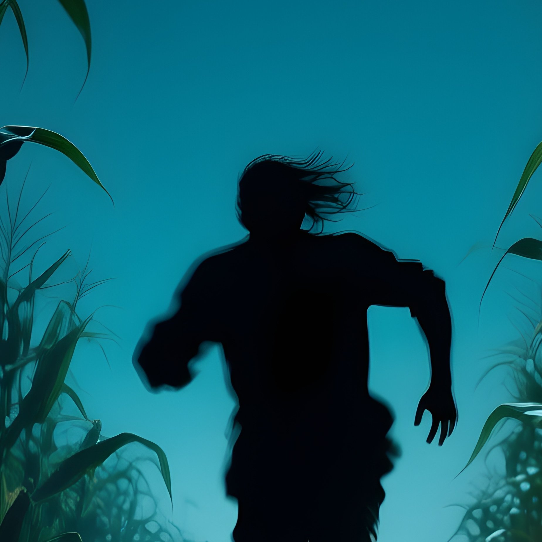 The Cornfield Chase Being Hunted By Something Unseen In A Field Of Tall Crops At Night - Full Resolution Quality Preview
