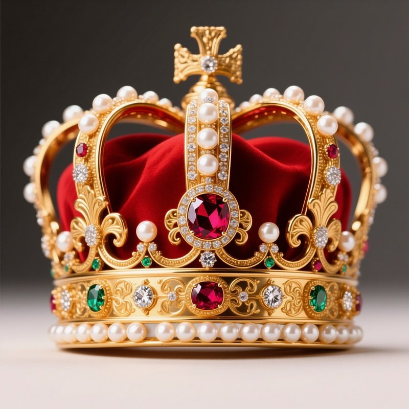 The Crown Jewel Royal Crown With Ruby Pearls