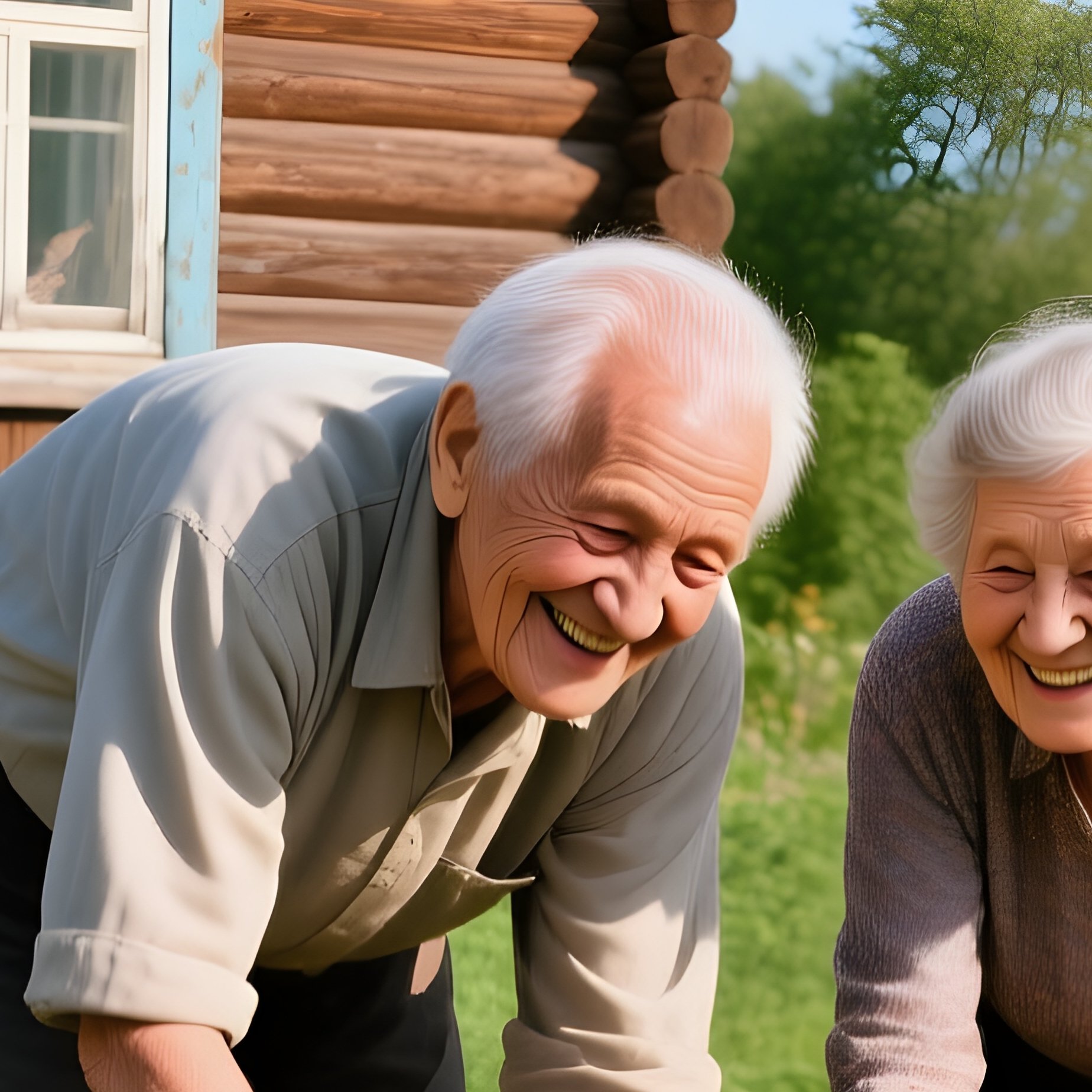 The Dacha Garden 1989 Elderly Couple Harvesting Potatoes - Full Resolution Quality Preview