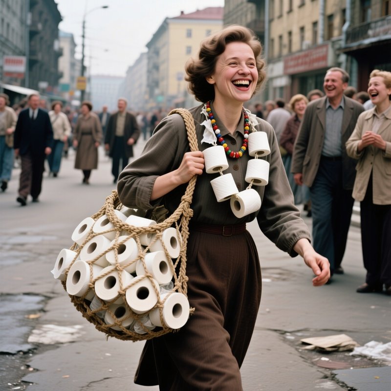 The Defitsit Haul 1983 Woman With Toilet Paper Necklace