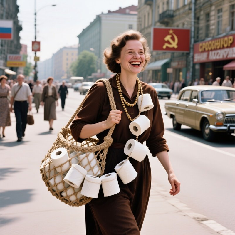 The Defitsit Haul 1983 Woman With Toilet Paper Necklace