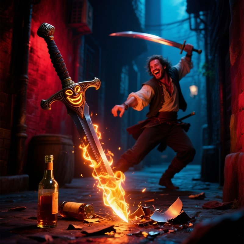 The Drunken Sword Alcohol Dependent Sentient Weapon