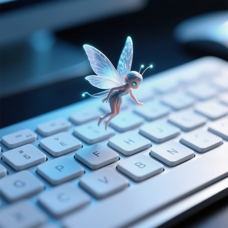 The Fairy Micro Worker Tiny Fairy Hopping On Keyboard