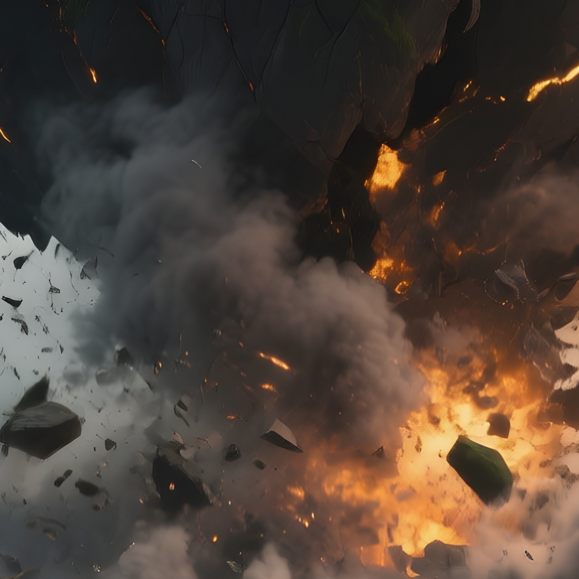 The Floating Island Crash A Chunk Of Land Falls From The Sky Revealing An Ancient Dungeon Within The Crater - Full Resolution Quality Preview