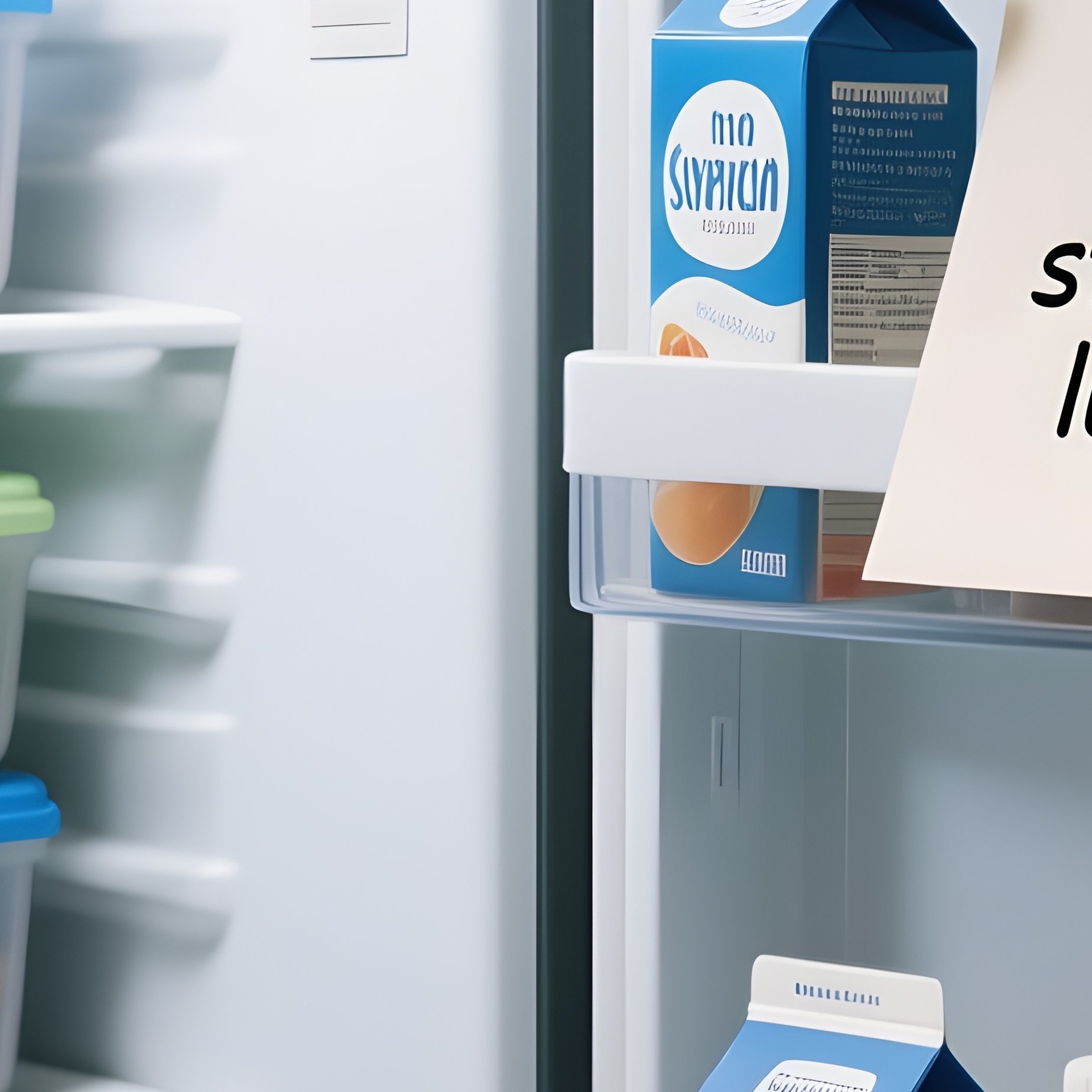 The Fridge: An Open Office Refrigerator Revealing Labeled Tupperware Containers, Milk Cartons, And A "Do Not Steal My Lunch" Note. - Full Resolution Quality Preview