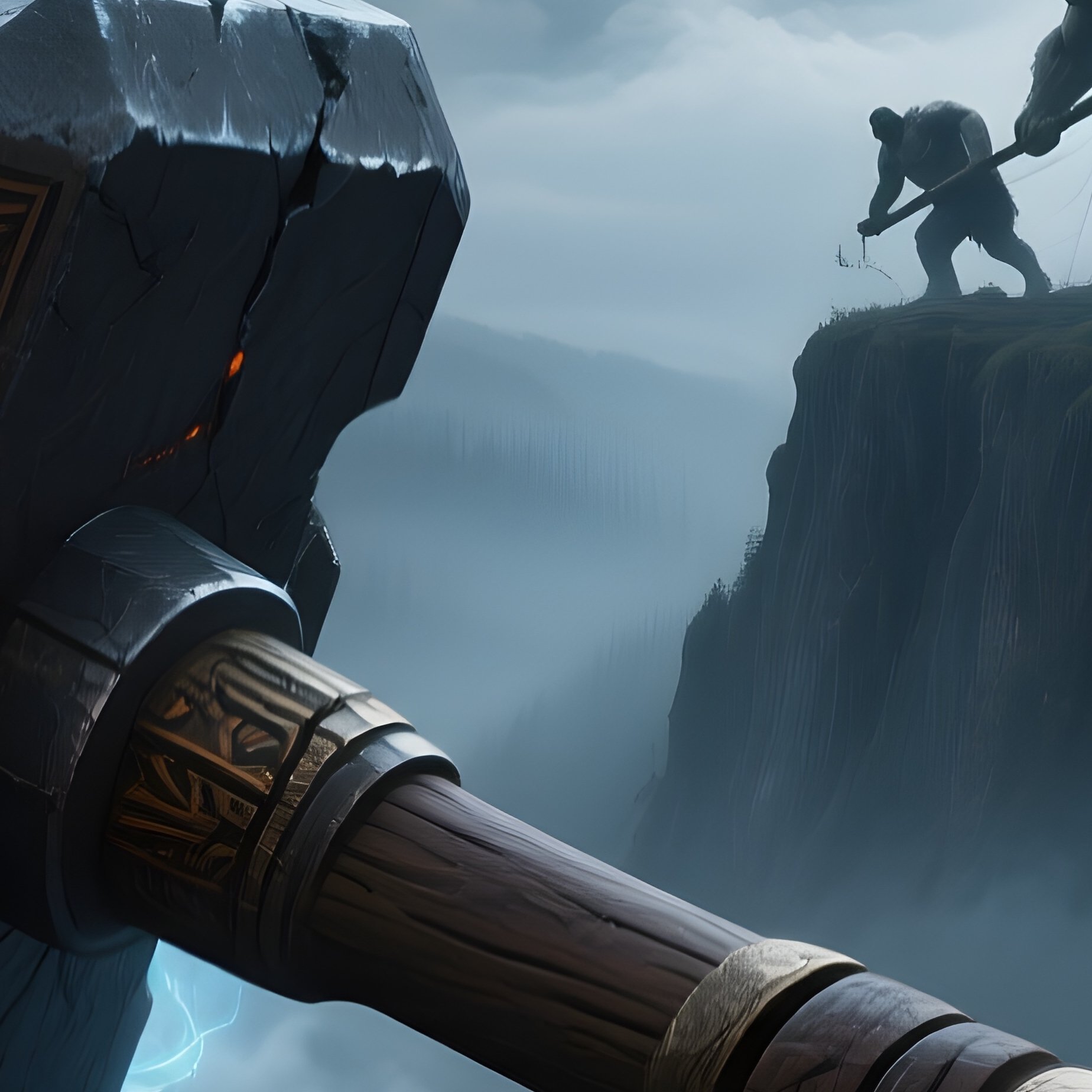The Hammer Of Thunder A Heavy Hammer That Only One Person Can Lift Has Been Stolen By Giants - Full Resolution Quality Preview