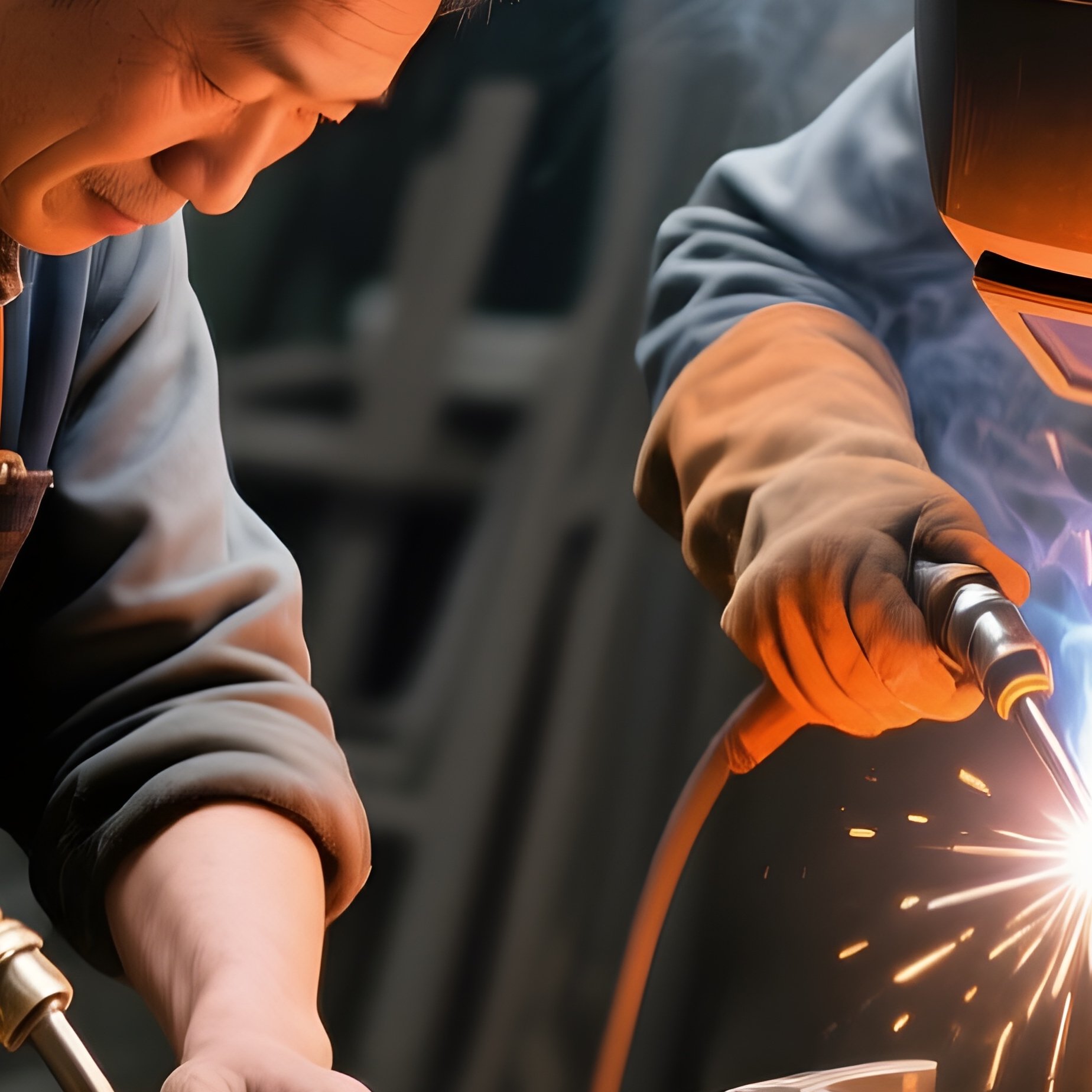 The Human Element Industrial Artisans Creating Machine Parts - Full Resolution Quality Preview