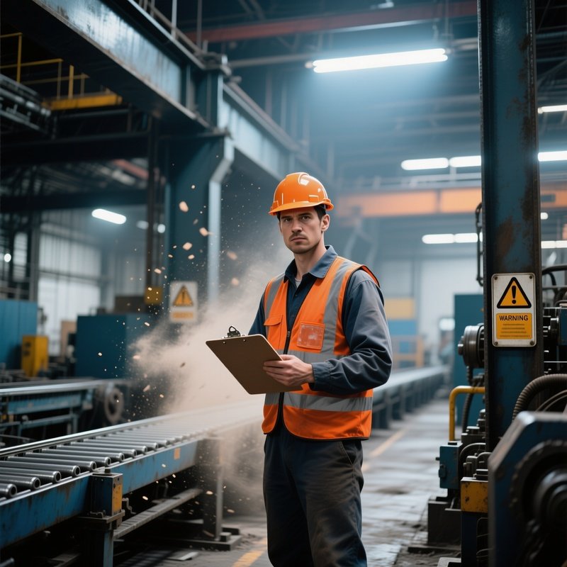 The Human Element Industrial Worker On Floor