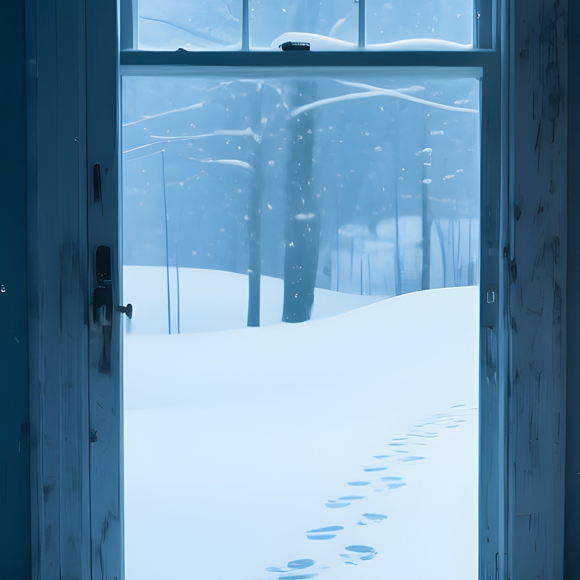 The Invisible Man Furniture Moves And Footprints In Snow - Full Resolution Quality Preview