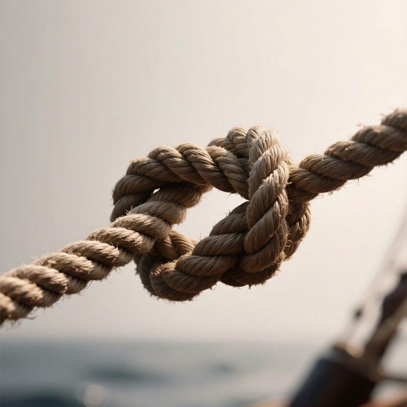 The Knot: A Thick Nautical Rope Tied In A Strong, Complex Knot, Symbolizing A Strong Bond Or A Secure Agreement.