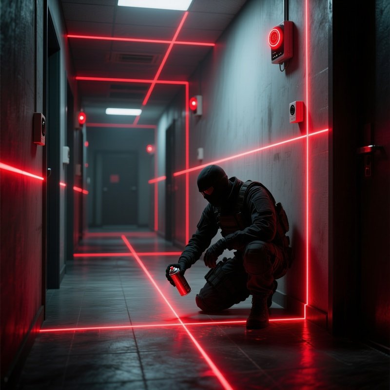 The Laser Grid Hallway With Spray Paint