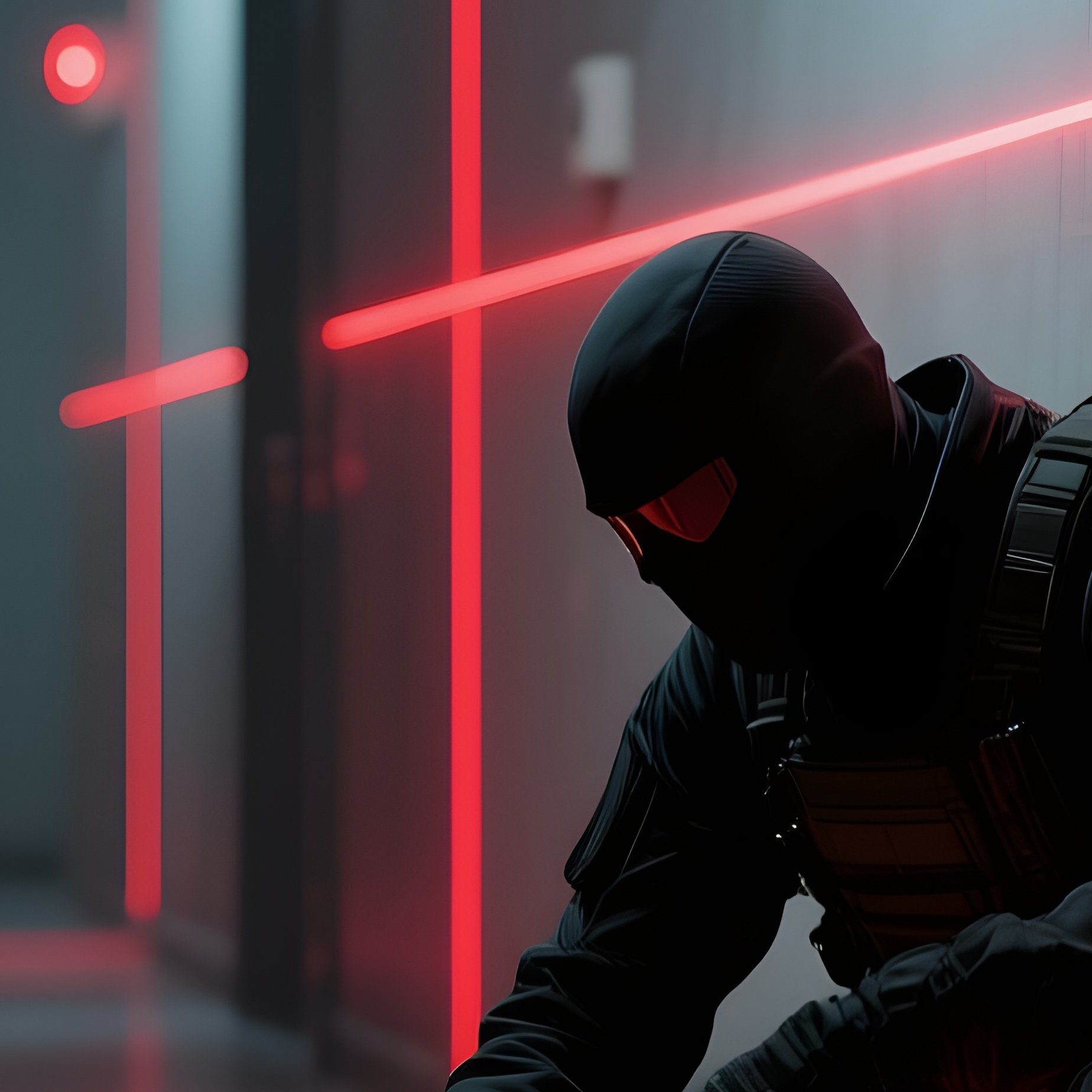 The Laser Grid Hallway With Spray Paint - Full Resolution Quality Preview