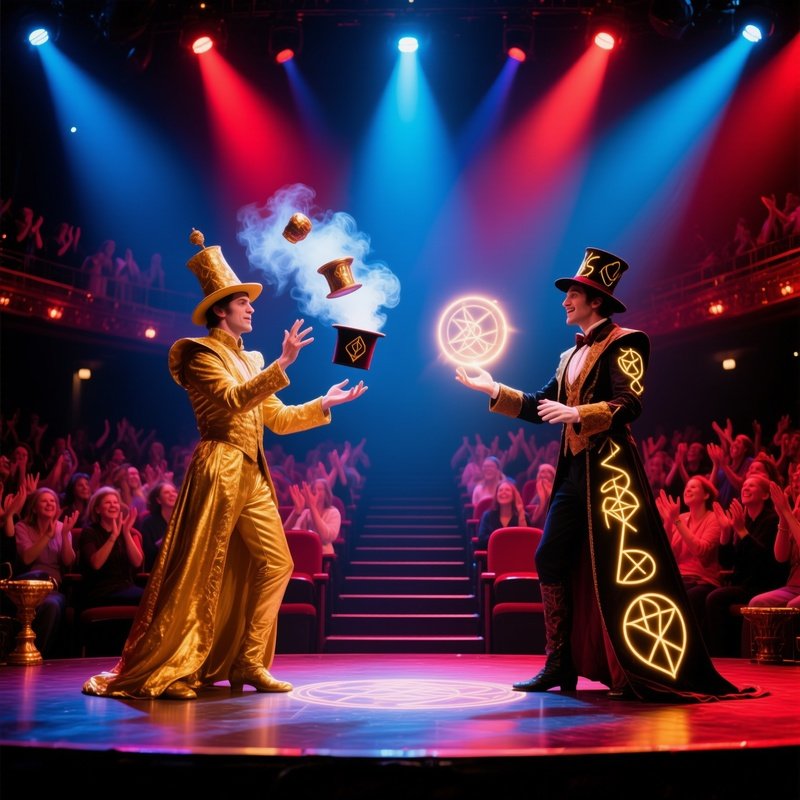 The Magic Contest Non Lethal Duel Of Illusion Magic To Entertain A Crowd