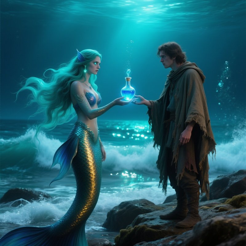 The Mermaids Deal Mermaid Offers Potion For Voice