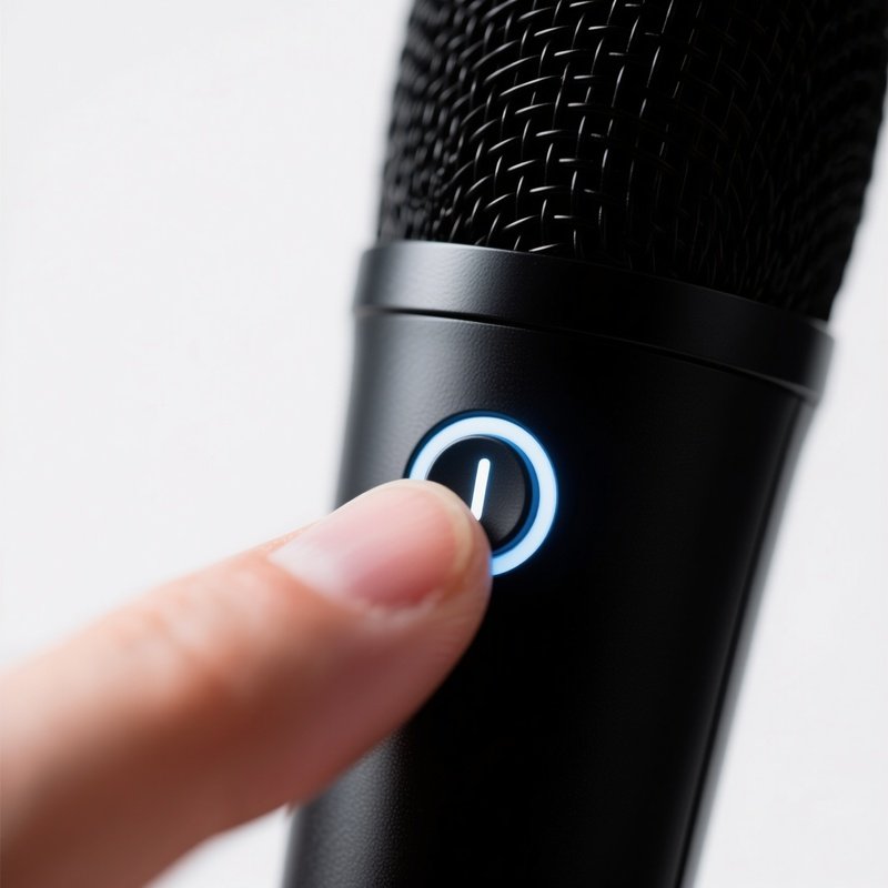 The Mute Button A Close Up Of A Finger Pressing A Mute Icon On A Generic External Microphone