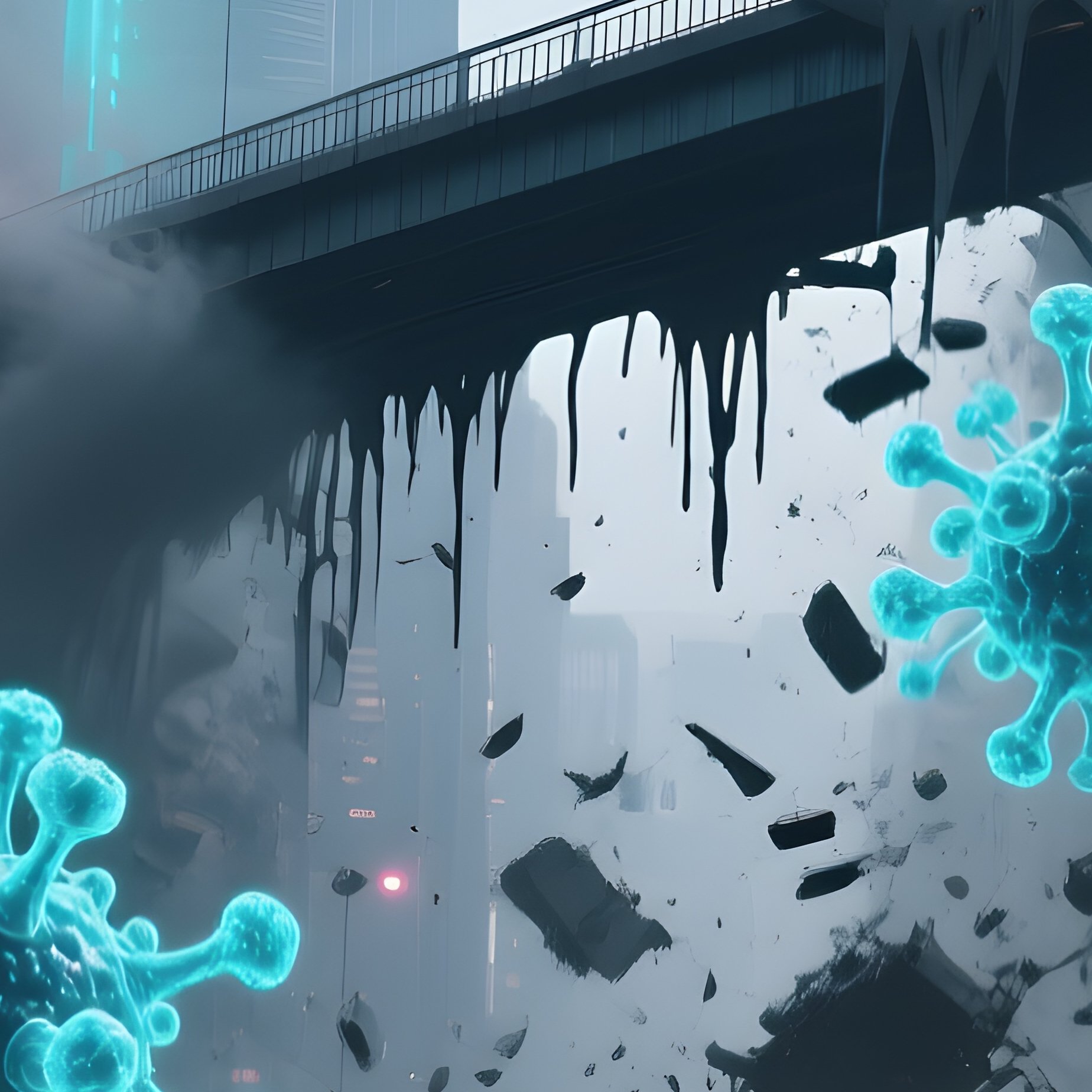 The Nano Plague Grey Goo Eating City Infrastructure - Full Resolution Quality Preview