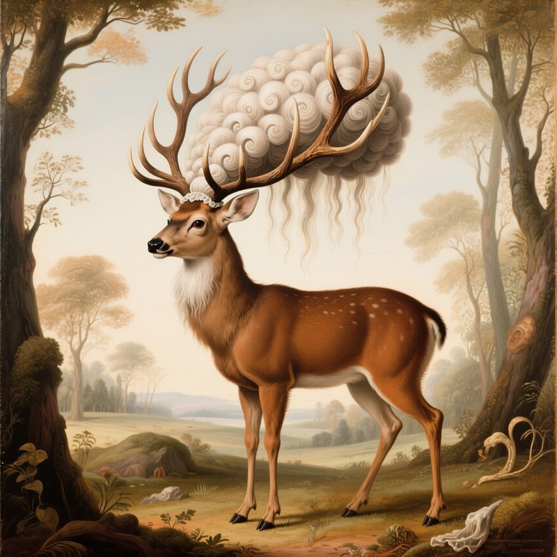 The Peruke Buck Rare Depiction With Wig Antler Deformity