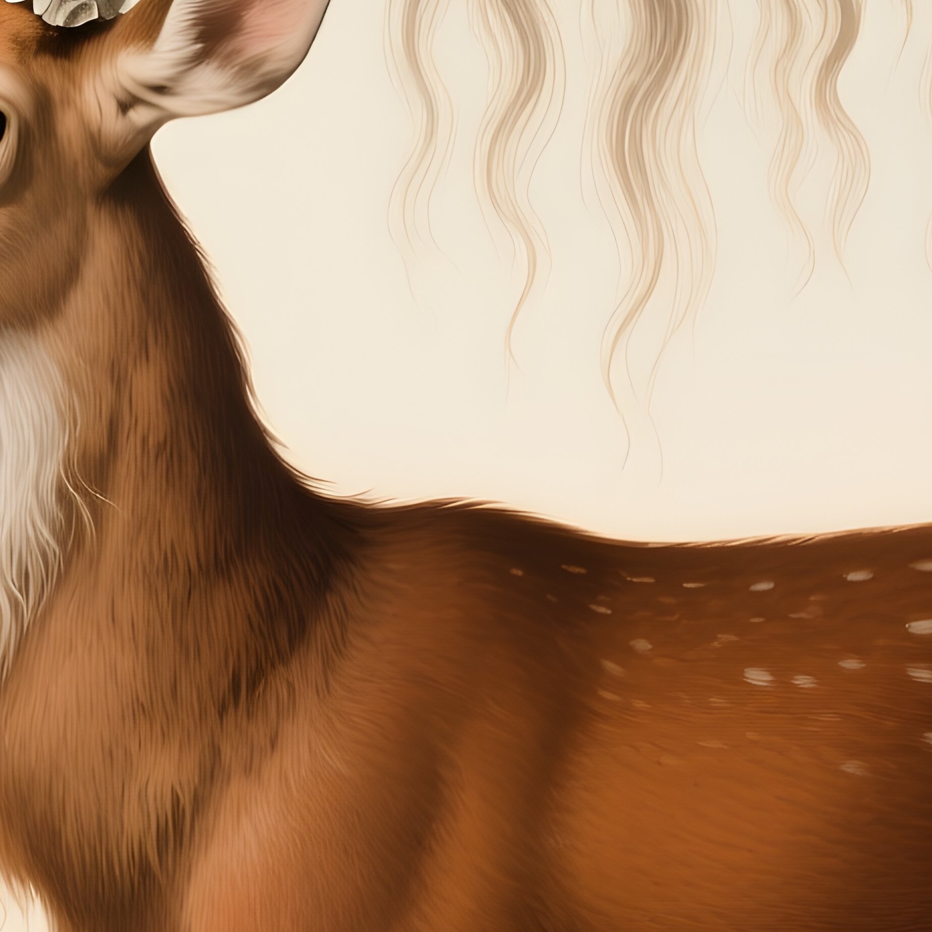 The Peruke Buck Rare Depiction With Wig Antler Deformity - Full Resolution Quality Preview